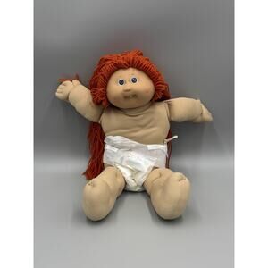 Vintage Cabbage Patch Doll Red Hair Blue Eyes Girl 1978-1983 Dimples Tooth READ